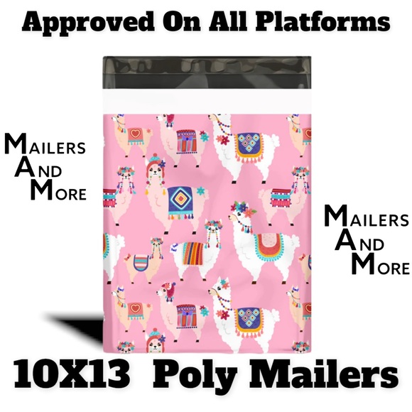 25 10X13 Poly Mailers Drama Llama, Shipping Envelopes PRICE IS FIRM - Picture 6 of 8